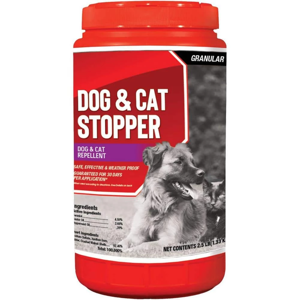 ANIMAL STOPPERS Dog and Cat Stopper Animal Repellent, 2.5# Ready-to-Use Granular ShakerJug