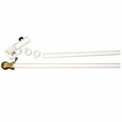 Annin Flagmakers 6 ft. White Aluminum Spinner Flagpole