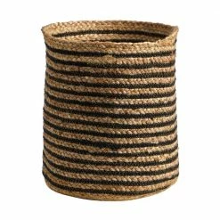 Nearly Natural 13.5 in. Natural Handmade Jute Basket Planter