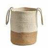 Nearly Natural 12 in. Handmade Natural Burlap Woven Basket Planter
