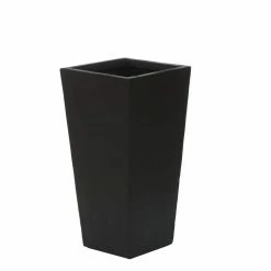 Luxen Home 18.5 in. H Black MgO Composite Decorative Pot
