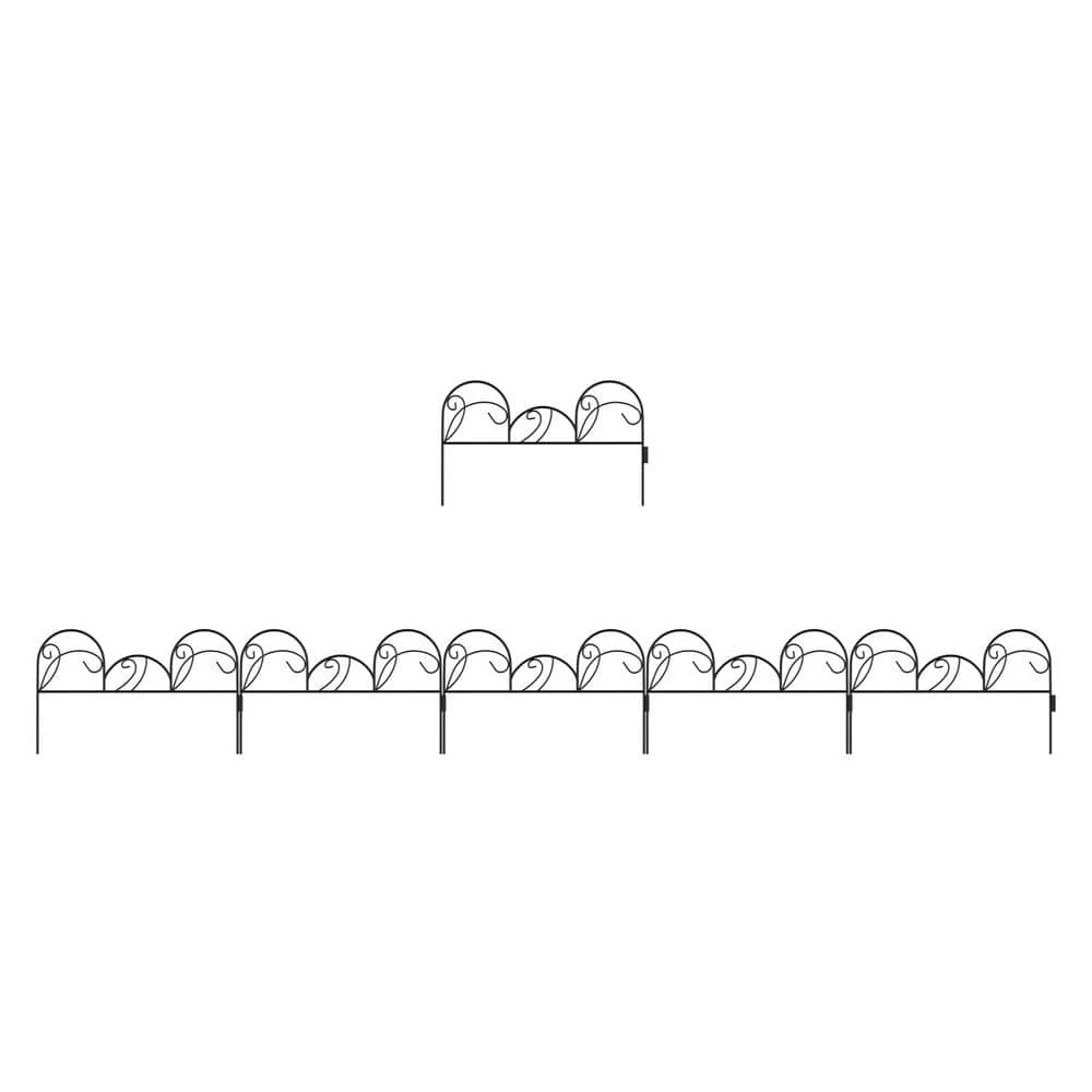 Pure Garden 11 in. Metal Decorative Mimosa Garden Fencing (Set of 5) - Image 4
