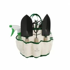 Pure Garden Gardening Hand Tool Set and Tote (8-Piece)