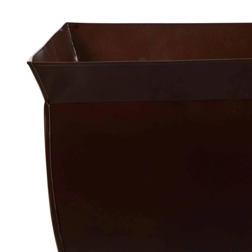 Nearly Natural 11.75 in. Bronze Metal Fluted Square Planter - Image 3