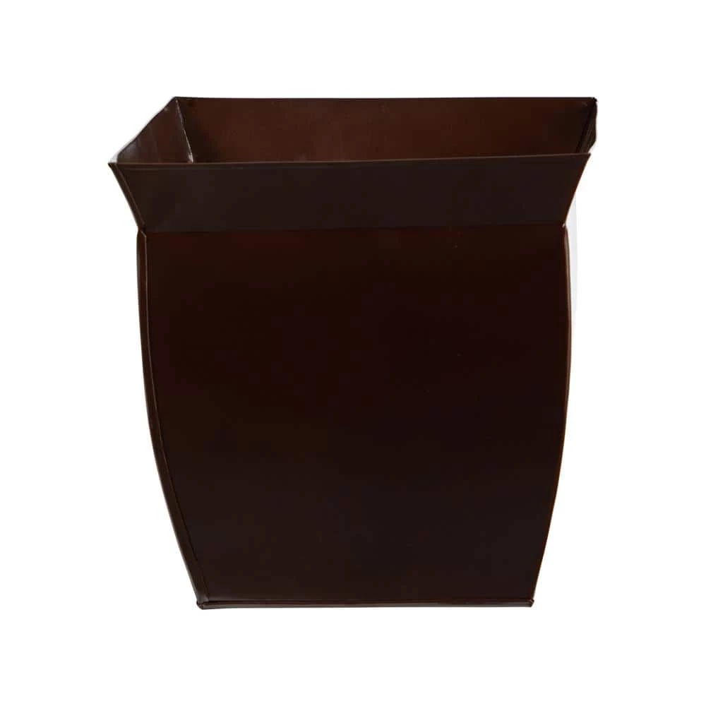Nearly Natural 11.75 in. Bronze Metal Fluted Square Planter