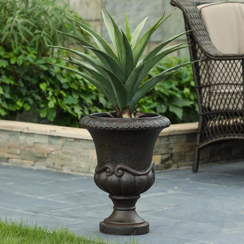 Luxen Home 18 in. H Dark Chocolate Brown Urn MGO Planter - Image 9