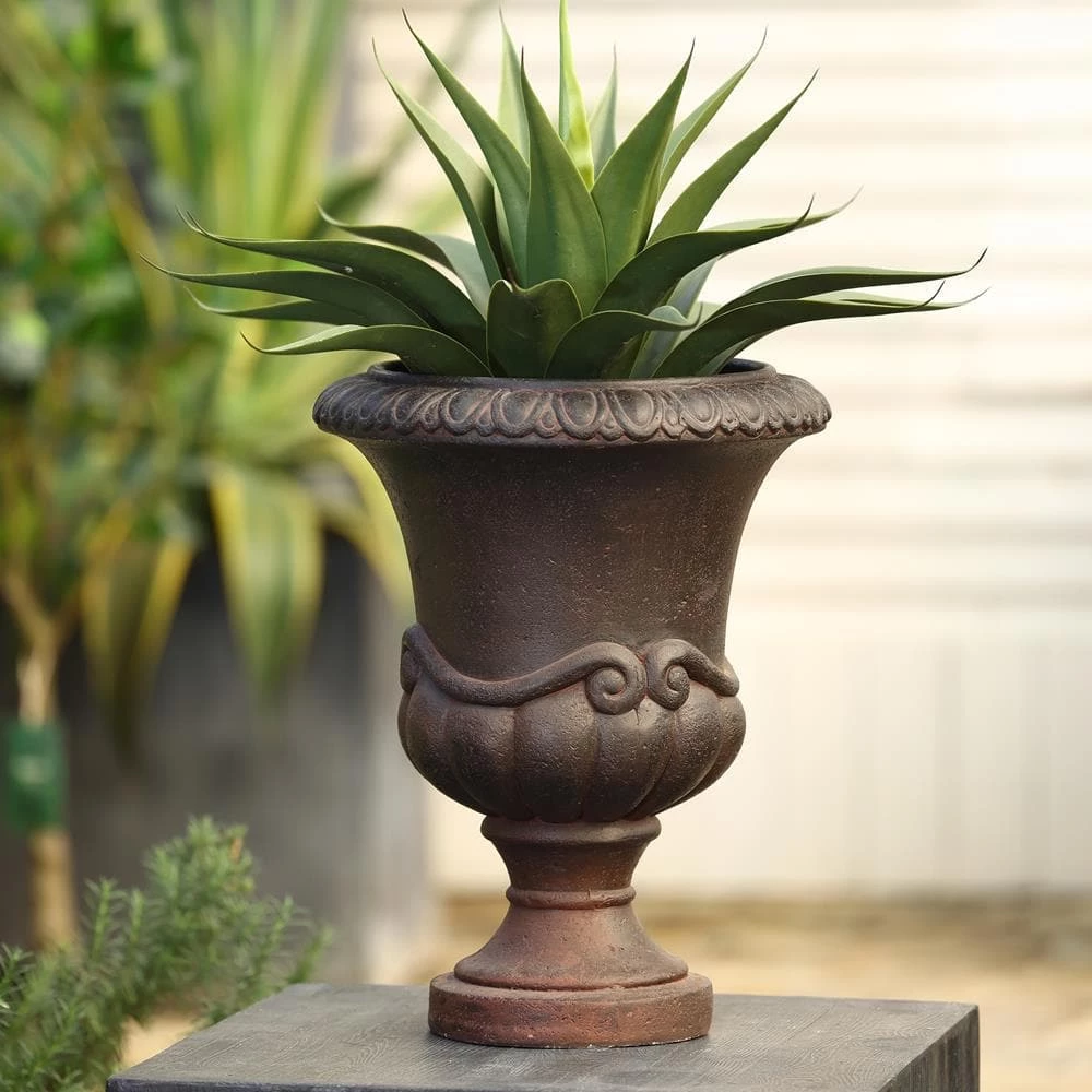 Luxen Home 18 in. H Dark Chocolate Brown Urn MGO Planter - Image 6