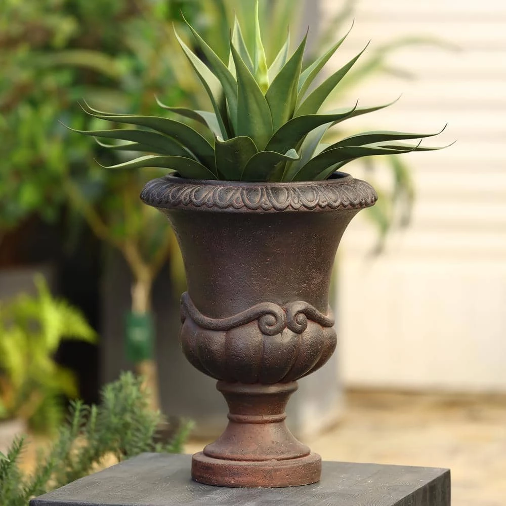 Luxen Home 18 in. H Dark Chocolate Brown Urn MGO Planter - Image 7
