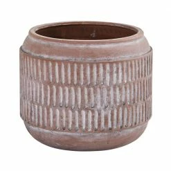Nearly Natural 8in. Boho Chic Ceramic Embossed Planter