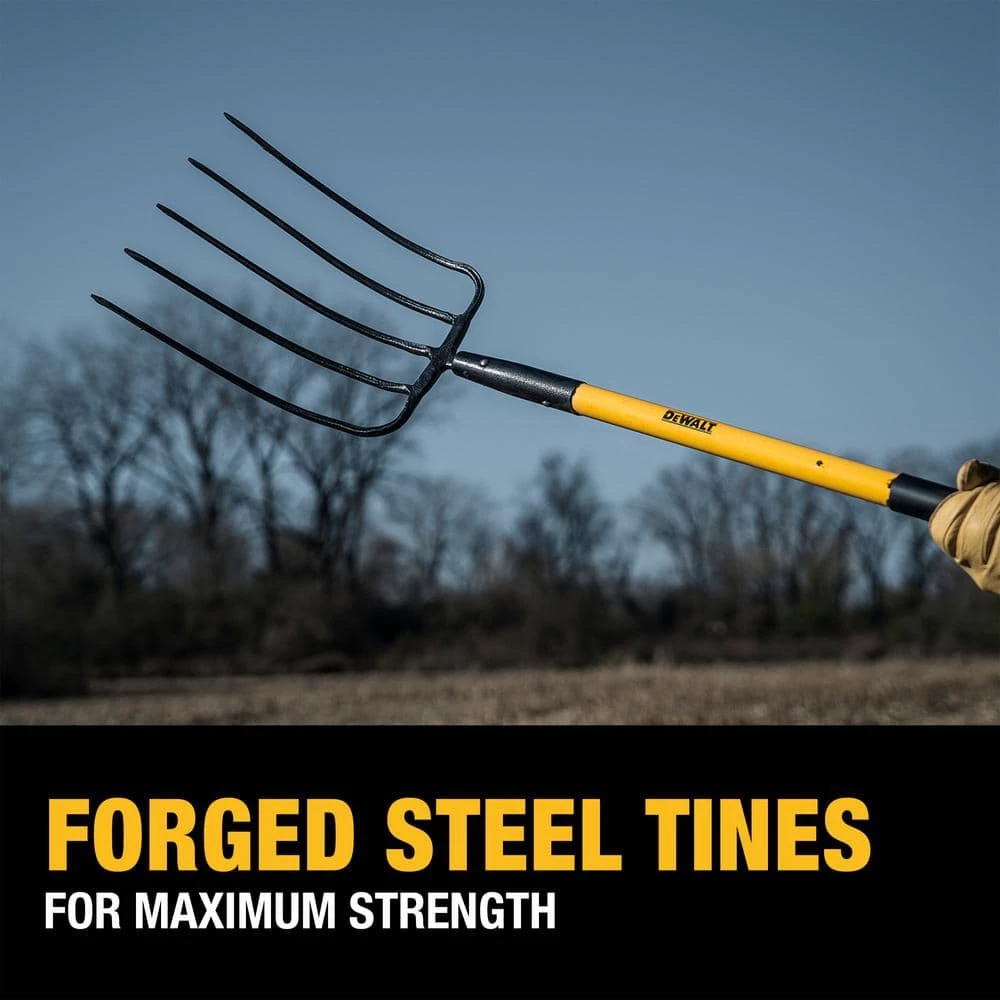 DEWALT 52 in. Fiberglass Handle 5-Tine Garden Fork - Image 8