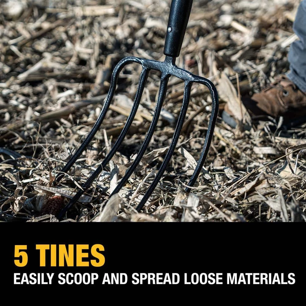 DEWALT 52 in. Fiberglass Handle 5-Tine Garden Fork - Image 10