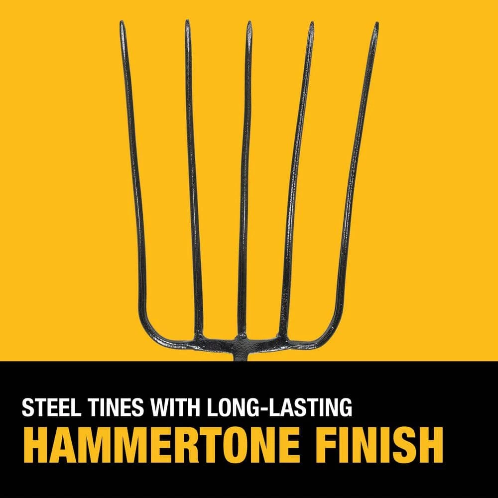 DEWALT 52 in. Fiberglass Handle 5-Tine Garden Fork - Image 2