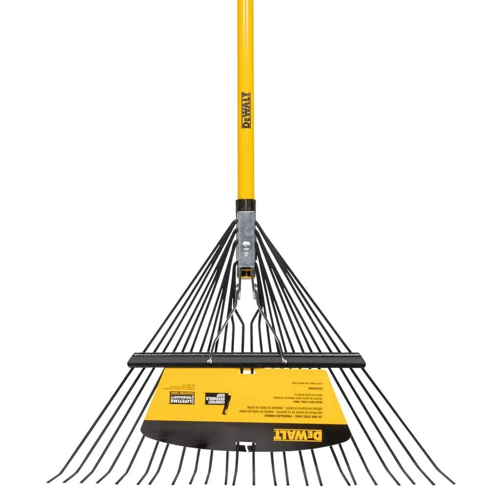 DEWALT 53 in. Fiberglass Handle 24-Tine Steel Leaf Rake - Image 6