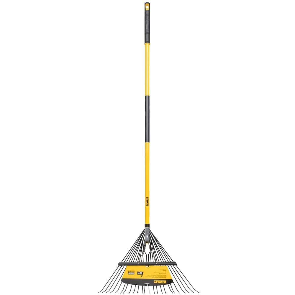 DEWALT 53 in. Fiberglass Handle 24-Tine Steel Leaf Rake