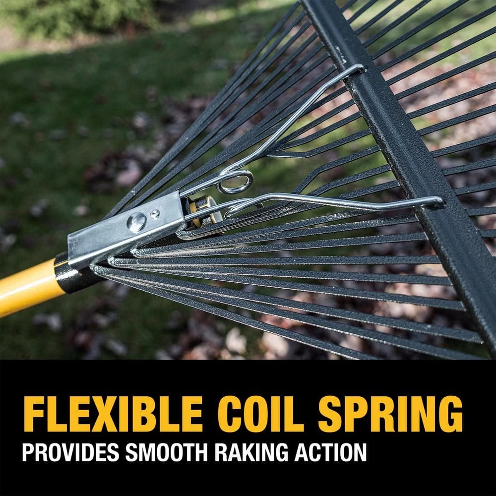 DEWALT 53 in. Fiberglass Handle 24-Tine Steel Leaf Rake - Image 4