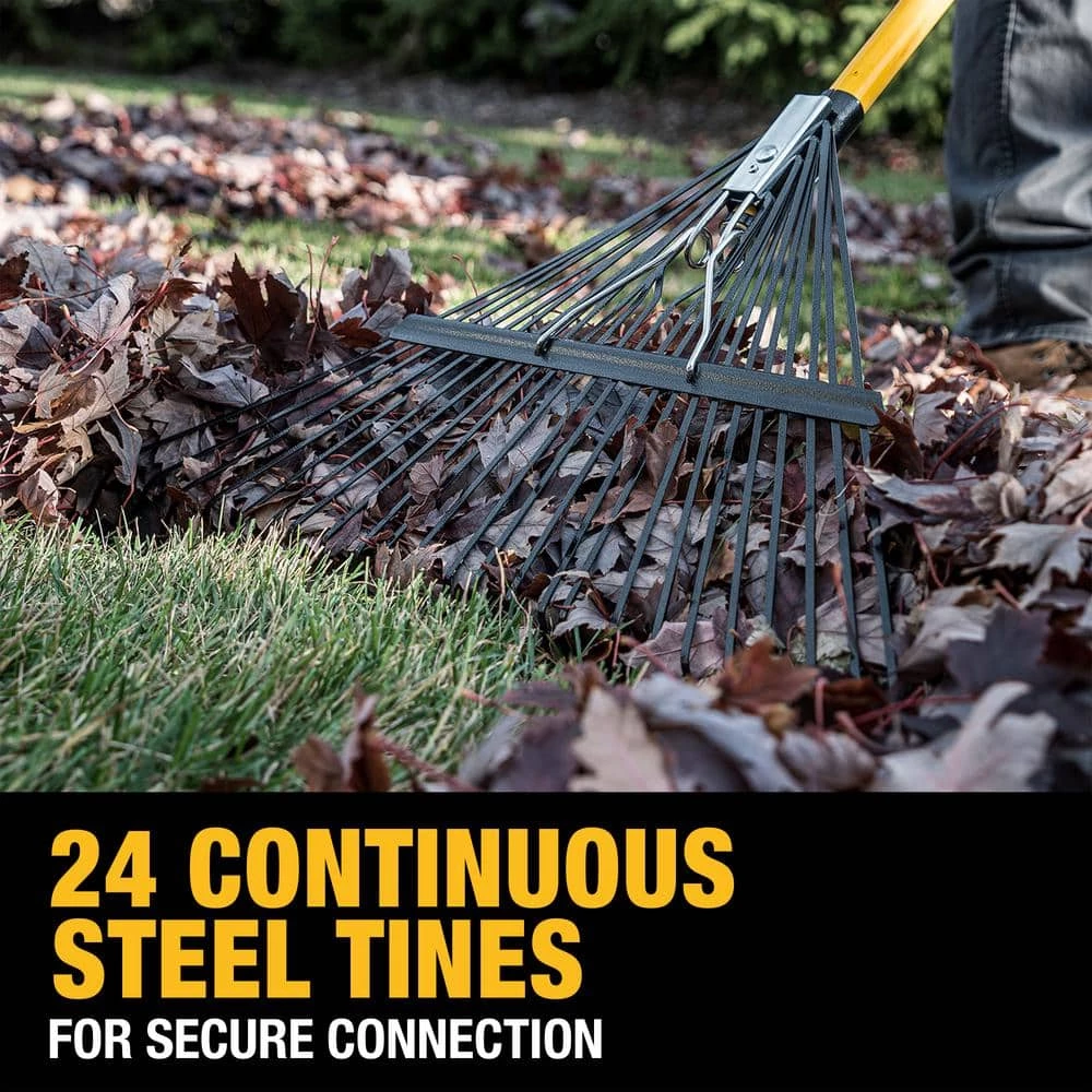 DEWALT 53 in. Fiberglass Handle 24-Tine Steel Leaf Rake - Image 9
