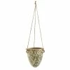 Nearly Natural 2 ft. Tuscan Hanging Ceramic Scroll Planter