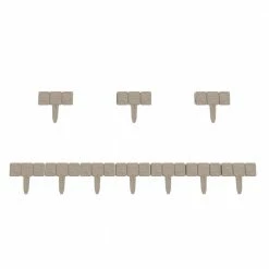 Pure Garden 10 in. x 9 in. x 0.75 in. Gray Trim Decorative Plastic Edging Border