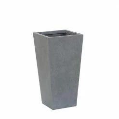 Luxen Home 24.2 in. H Light Gray MgO Composite Decorative Pot