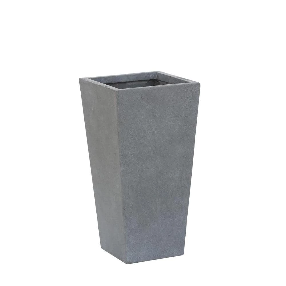 Luxen Home 24.2 in. H Light Gray MgO Composite Decorative Pot