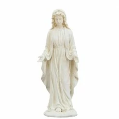 Luxen Home 30.5 in. Ivory MgO Virgin Mary Garden Statue