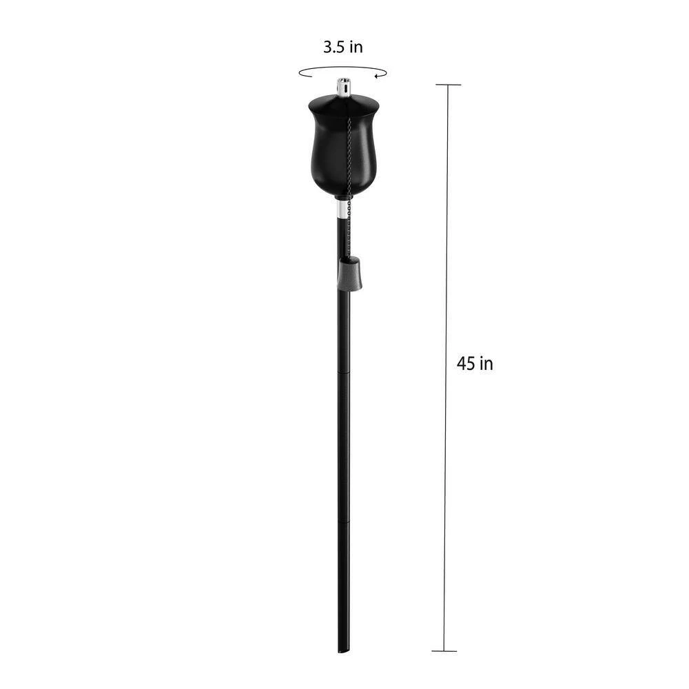 Pure Garden 45 in. Adjustable Height Metal Torch Lamp - Image 2