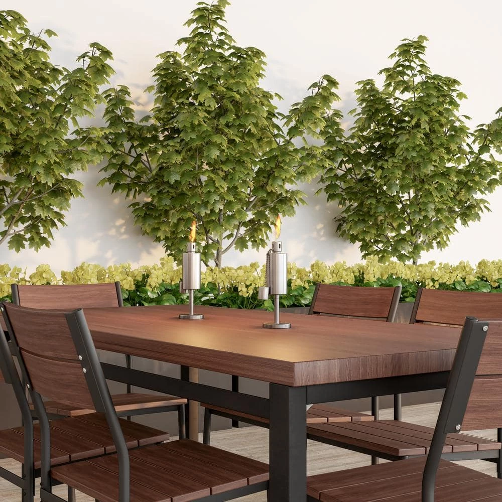 Pure Garden 10.5 in. Stainless Steel Tabletop Torch Lamp - Image 4