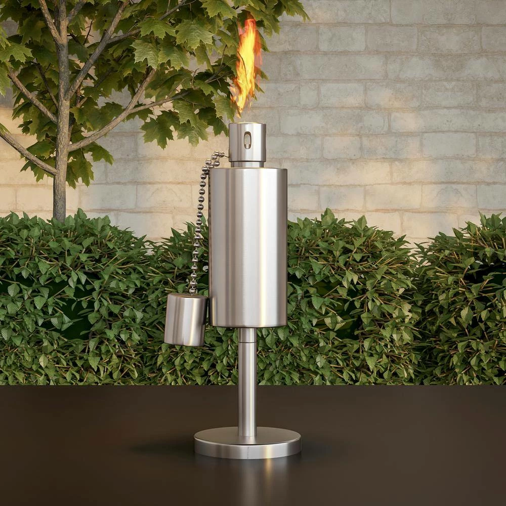 Pure Garden 10.5 in. Stainless Steel Tabletop Torch Lamp - Image 5