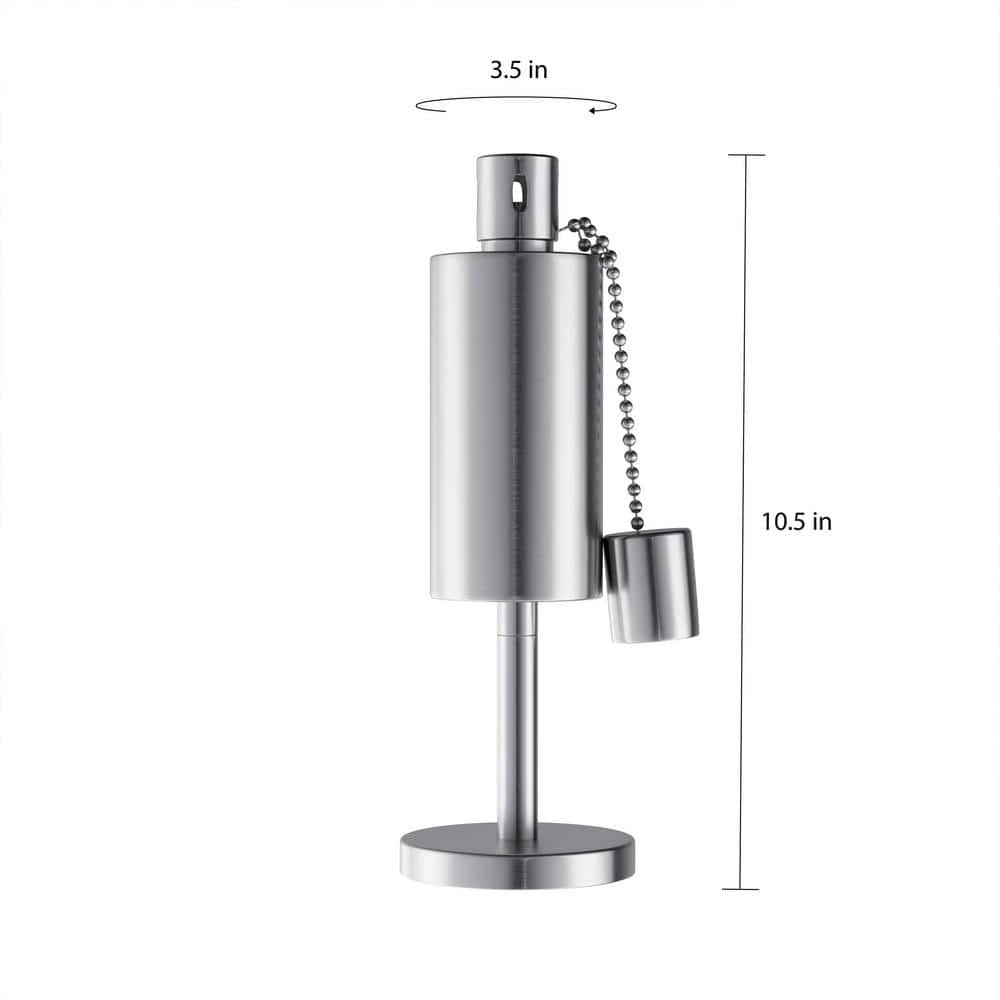 Pure Garden 10.5 in. Stainless Steel Tabletop Torch Lamp - Image 2