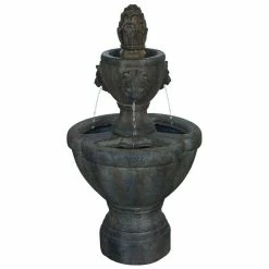 Pure Garden 32 in. Lion Head Fountain