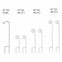 Pure Garden 65 in. Metal Shepard's Hook with Dual Stakes