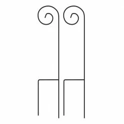 Pure Garden 35 in. Metal Shepard's Hook with Classic Scroll Design (Set of 2)