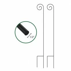 Pure Garden 65 in. Metal Shepard's Hook with Classic Scroll Design (Set of 2)