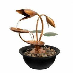 Pure Garden 10.5 in. Indoor Cascading Tulip Tabletop Water Fountain