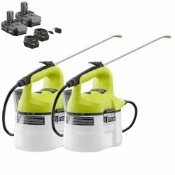 RYOBI ONE+ 18V Cordless Battery 1 Gal. Chemical Sprayer (2-Tool) with (2) 1.3 Ah Batteries and (2) Chargers