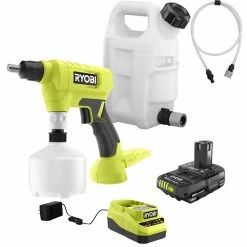RYOBI ONE+ 18V Battery Cordless .5L Compact Sprayer w/ 1 Gal. Replacement Tank, Quick Connect Nozzle, 2.0 Ah Battery & Charger