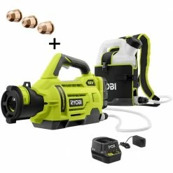 RYOBI ONE+ 18V Cordless Electrostatic 1 Gal. Sprayer w/ Extra (2) Med. & (1) High Nozzles, (2) 2.0 Ah Batteries, & (1) Charger