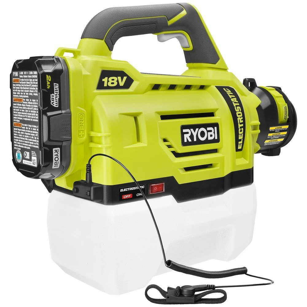 RYOBI ONE+ 18V Cordless Electrostatic 0.5 Gal. Sprayer with Extra Low/Medium/High Nozzles with 2.0 Ah Battery and Charger - Image 9