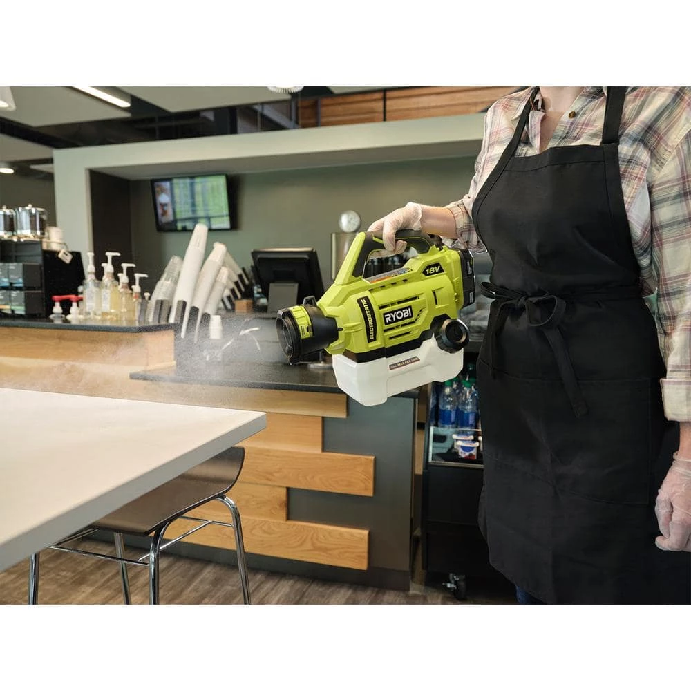 RYOBI ONE+ 18V Cordless Electrostatic 0.5 Gal. Sprayer with Extra Low/Medium/High Nozzles with 2.0 Ah Battery and Charger - Image 4
