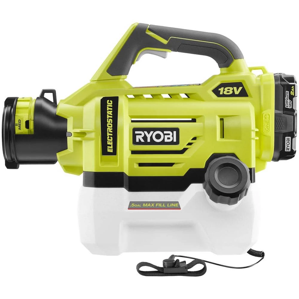RYOBI ONE+ 18V Cordless Electrostatic 0.5 Gal. Sprayer with Extra Low/Medium/High Nozzles with 2.0 Ah Battery and Charger - Image 8