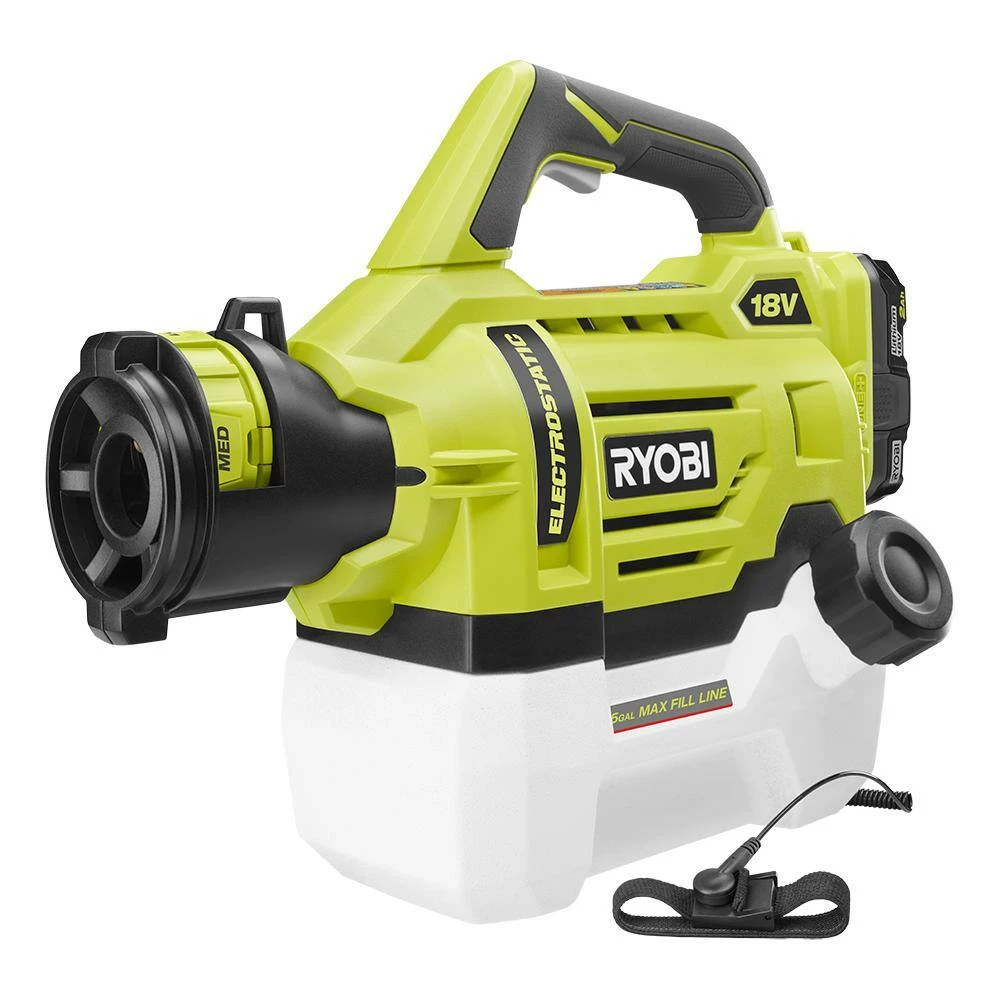 RYOBI ONE+ 18V Cordless Electrostatic 0.5 Gal. Sprayer with Extra Low/Medium/High Nozzles with 2.0 Ah Battery and Charger - Image 14
