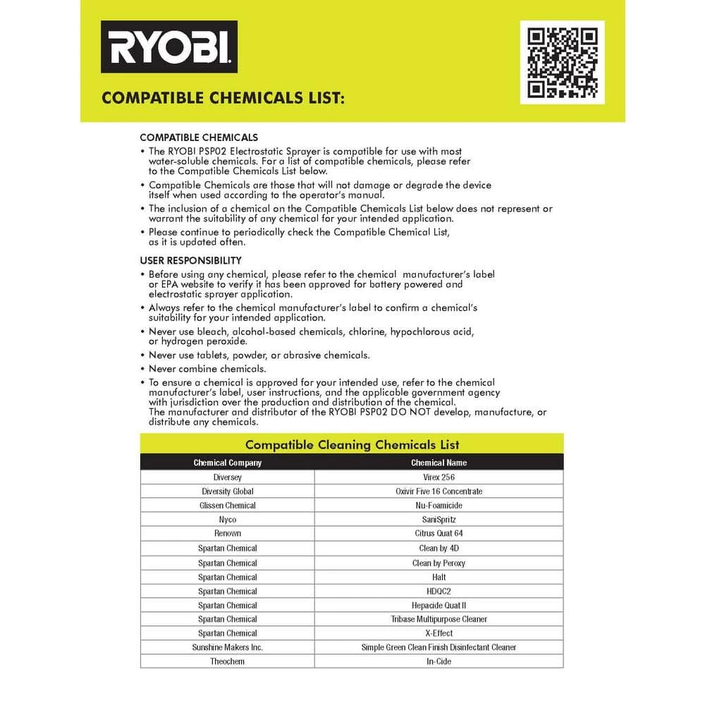 RYOBI ONE+ 18V Cordless Handheld Electrostatic Sprayer with High Performance 4.0 Ah Battery and Charger Kit - Image 13