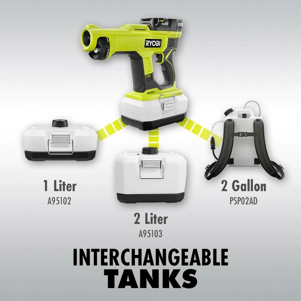 RYOBI ONE+ 18V Cordless Handheld Electrostatic Sprayer Kit with Battery & Charger and Clorox Turbo 64 oz. Disinfectant Cleaner - Image 12