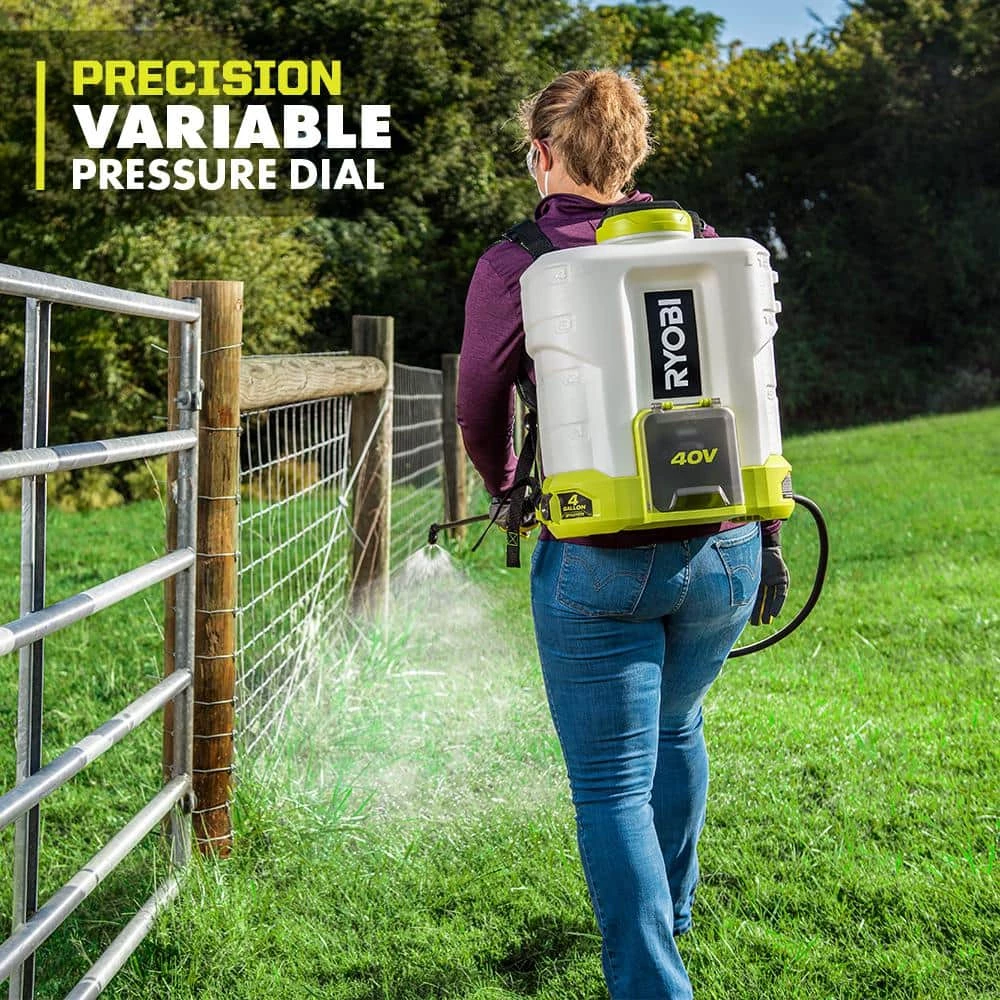 RYOBI 40V Cordless Battery 4 Gal. Backpack Chemical Sprayer with 2.0 Ah Battery and Charger - Image 7