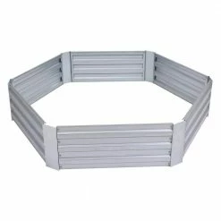 Luxen Home Hexagon Galvanized Steel Raised Garden Bed Planter
