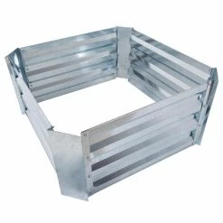 Pure Garden 23.5 in. x 23.5 in. Silver Raised Garden Bed