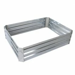 Pure Garden 35.5 in. x 47.5 in. Silver Raised Garden Bed
