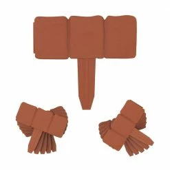 Pure Garden 0.75 in. x 10 in. x 9 in. Terracotta Plastic Garden Edging Stone-Look Border (10-Piece)