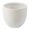 Luxen Home Medium Round White Fiberclay Planter