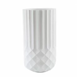 Luxen Home 24.88 in. H Tall White Composite Planter